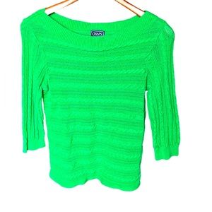 Classic Chaps women’s green knit sweater XL